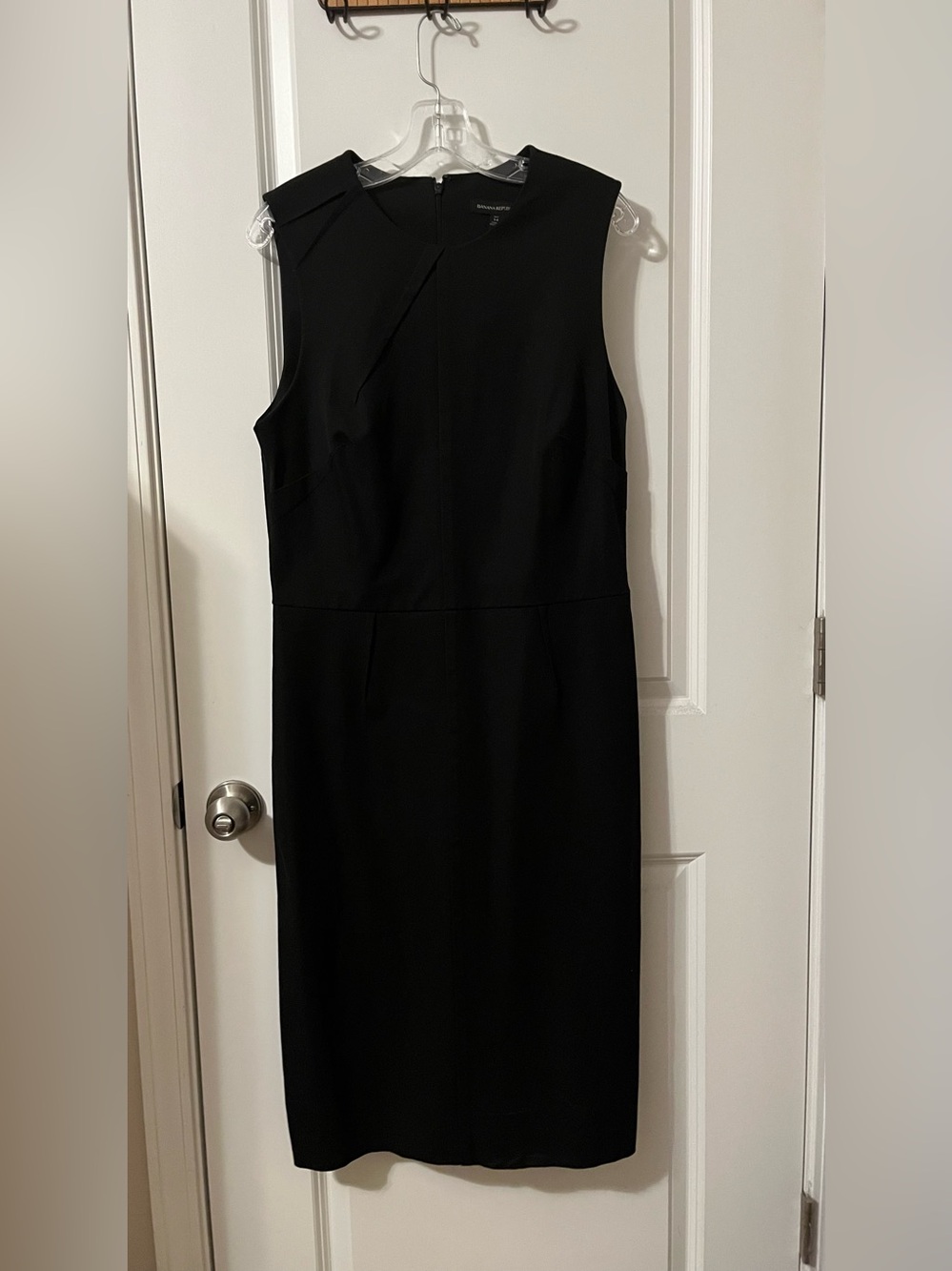 Classic Black A-Line Dress with Back Slit